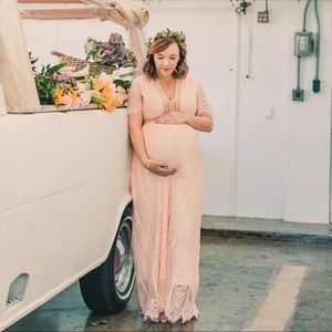 Floral lace maxi dress